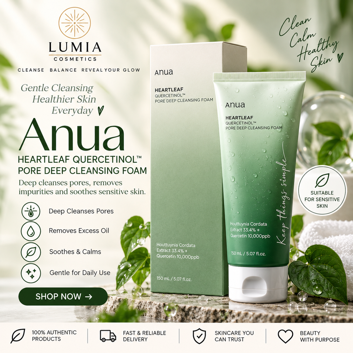 Anua Heartleaf Quercetinol™ Pore Deep Cleansing Foam