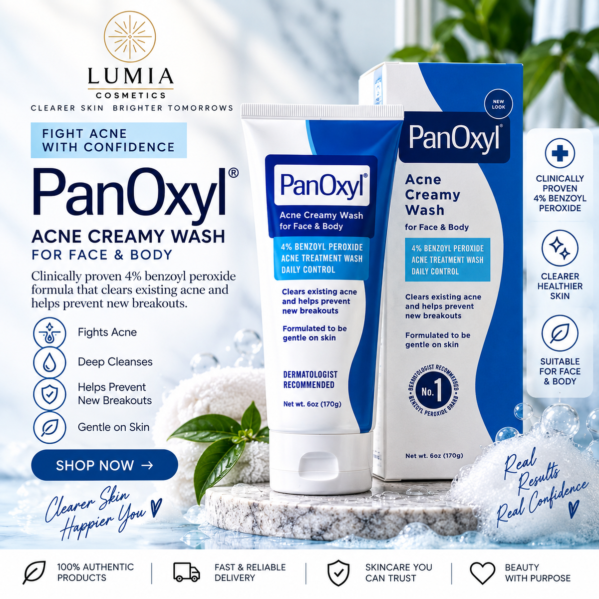 PanOxyl Acne Creamy Wash for Face & Body